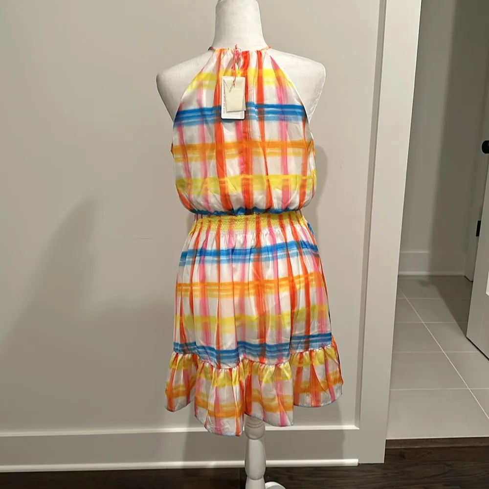 NWT Skies Are Blue Bright Plaid Dress Sz M - Image 4