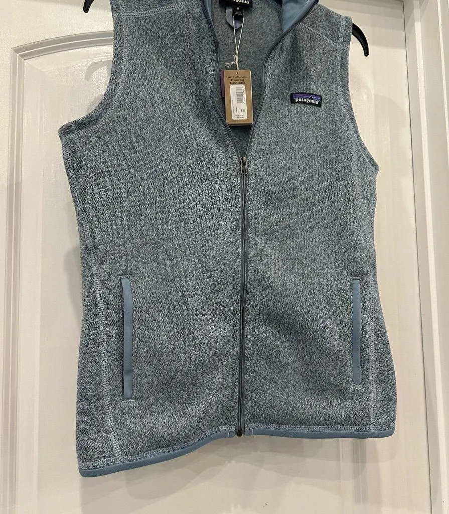 Patagonia Heathered Blue Fleece Vest Small - Image 4