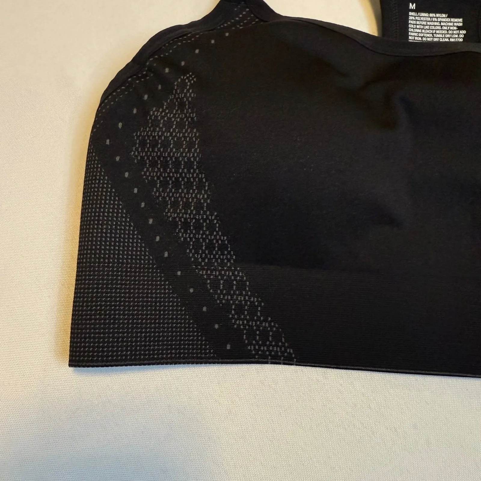 All in Motion Medium Black Sports Bra Adjustable Straps Workout Gym Activewear - Image 6