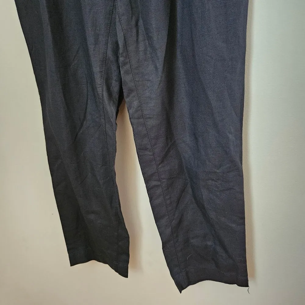 Loft Paperbag Pants Black Casual Belted Pockets Neutral Trendy Comfy - Image 3