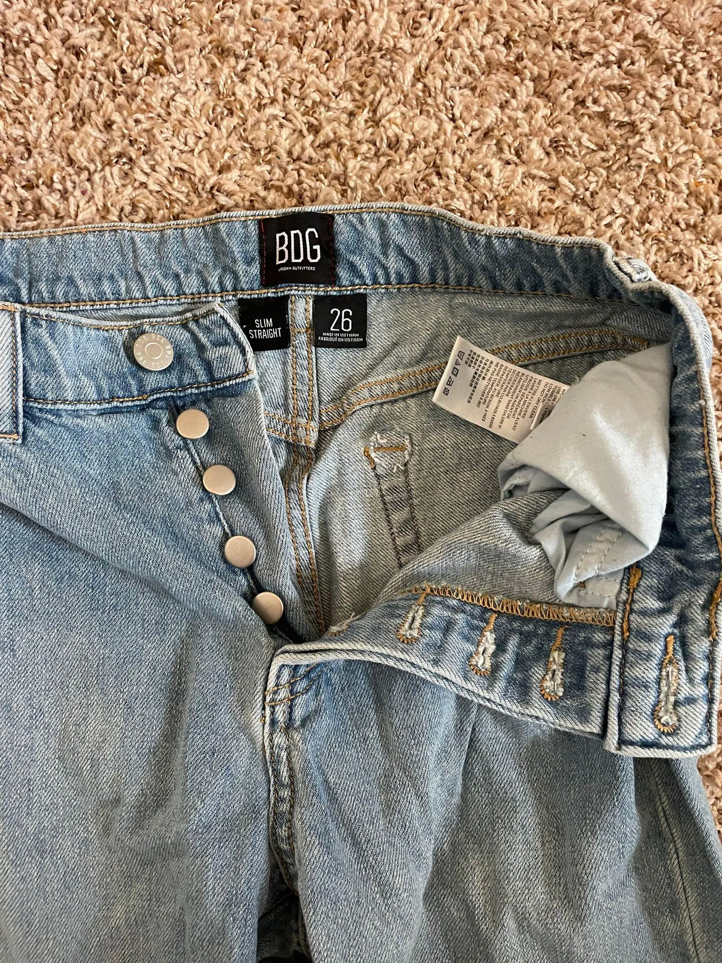 BDG Blue  High Waisted Straight Leg Jeans - Image 6