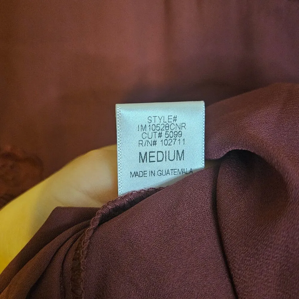 Nordstrom Harlowe & Graham Zinfandel Dark Plum Red Blouse Boho NEW NWT Medium - Image 8