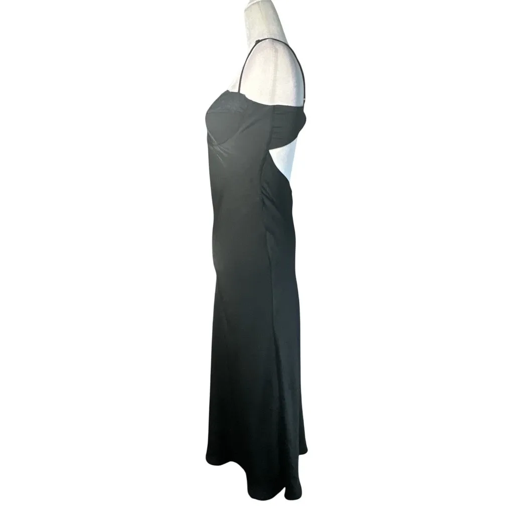 Bardot Sabina Midi Dress in Black 12 Womens Satin Cocktail Party - Image 5
