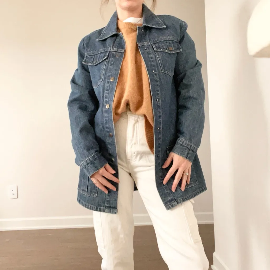 Vintage Express Blue Cotton Denim Chore Jacket - Image 5