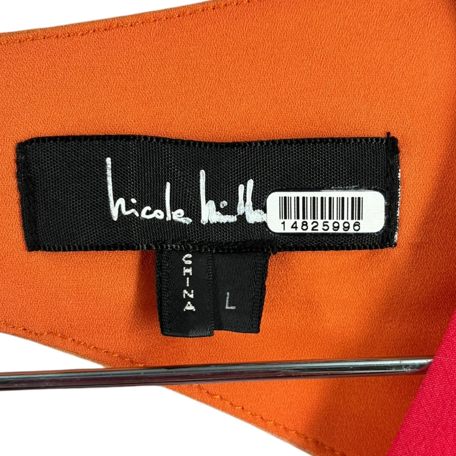 Nicole Miller Chakra Ombre Bra Top Long Sleeve Cutout Pink Yellow Orange L - Image 3