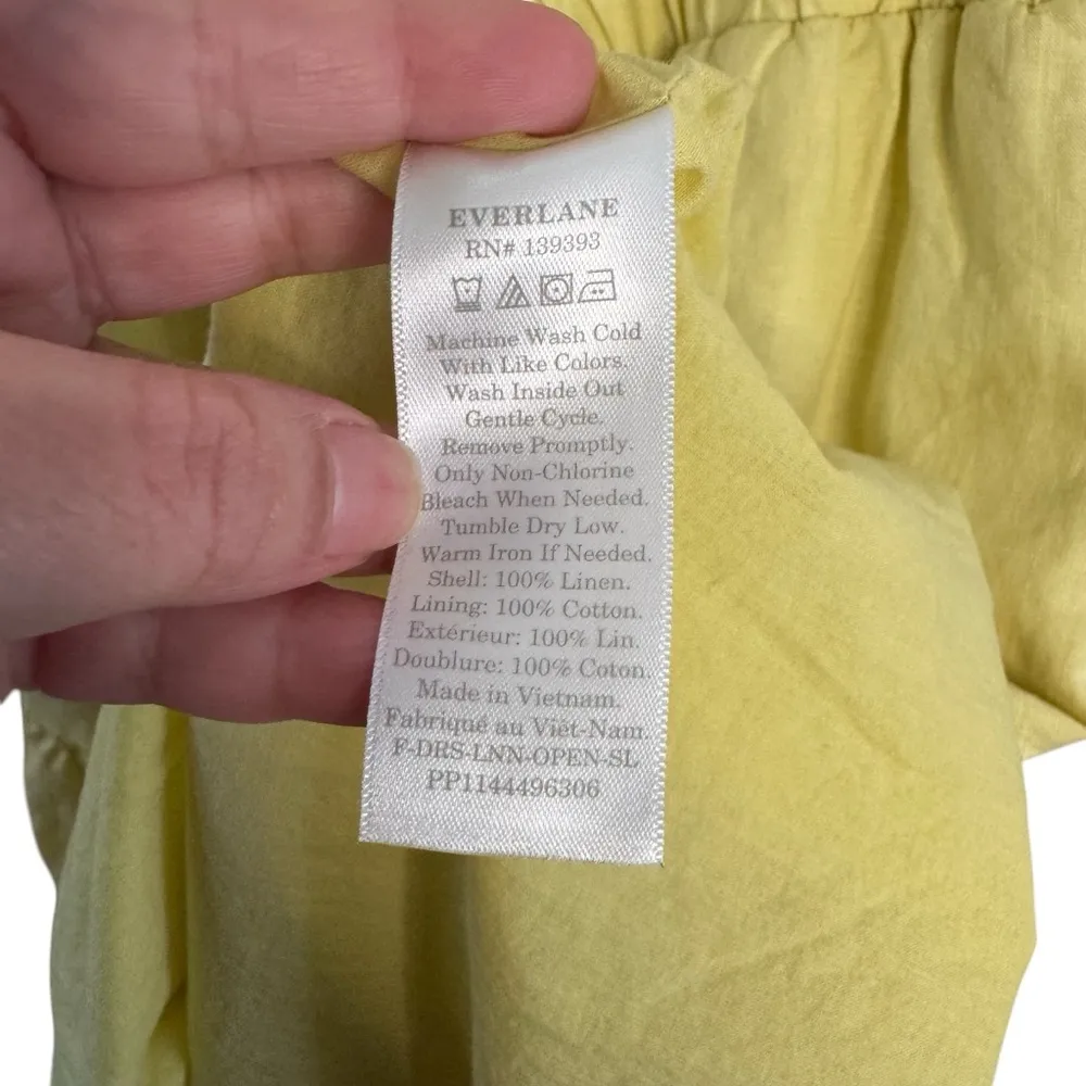 Everlane The Linen Open Back Yellow Dress - Image 11