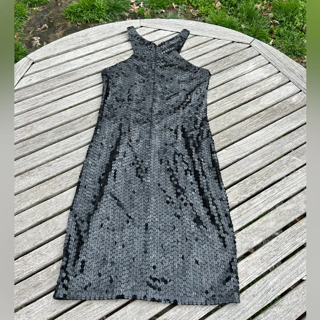 Vintage 90's Niteline Evening Dress Black Sequins Size‎ 8 Cocktail Dress Club - Image 9