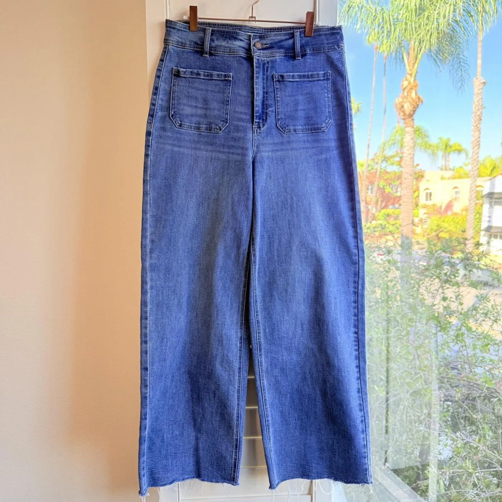 OAT New York High Rise Wide Leg Jeans with Patch Pockets in Blue size 10/30 NWOT - Image 13