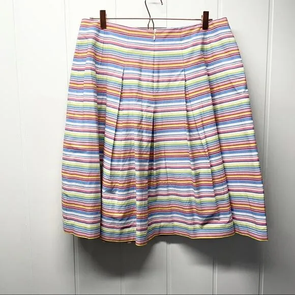 Talbots Rainbow Striped Pleated‎ Skirt Size 12 - Image 8