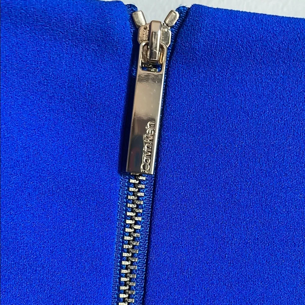 Calvin Klein Royal Blue Ruffle Sleeve Business Casual Dress - Image 4