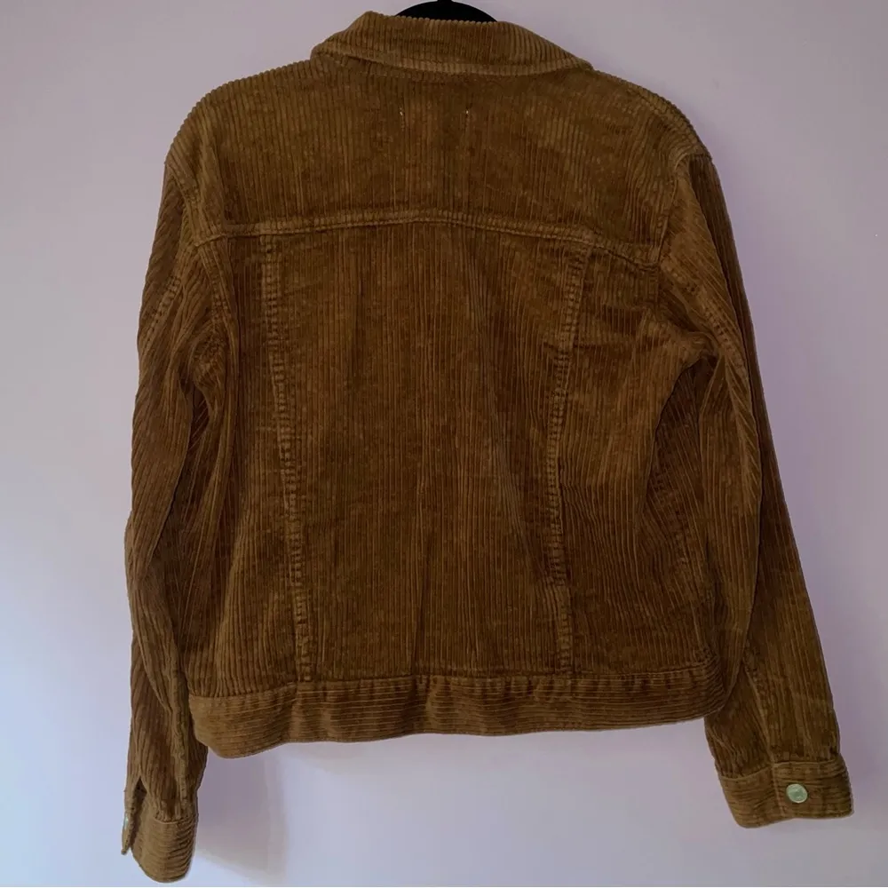 PacSun M Corduroy Jacket Brown Ribbed Button Collar - Image 6