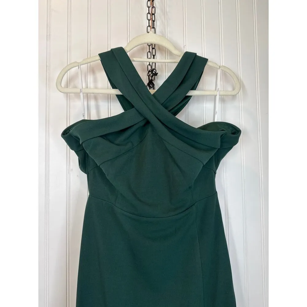 NWOT Lulus Head to Cocktail Hour Emerald Green Halter Neck Maxi Dress Size L - Image 5
