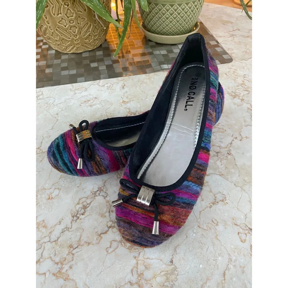 No Call multi color striped size 8.5 womens flats - Image 3