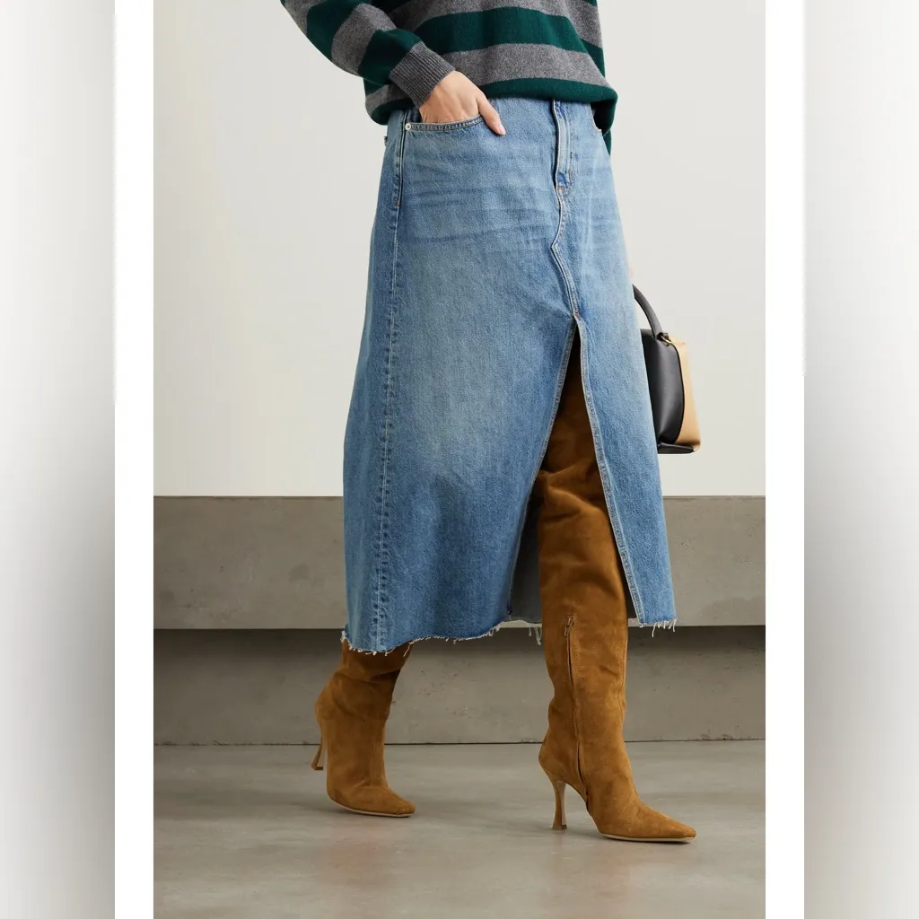 Staud Cami Brown Suede Leather Thigh High Boots NEW - Image 2