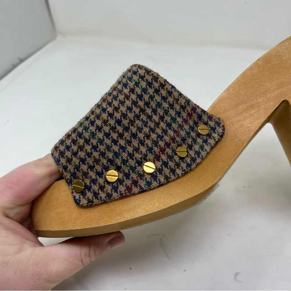 Veronica Beard Hannalee Houndstooth Platform Clogs sz 9 - Image 10