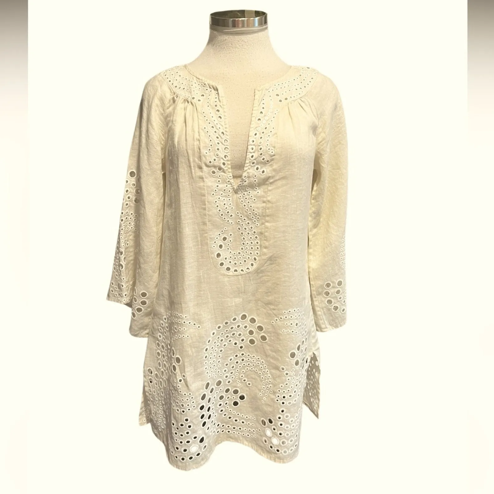 DVF Diane von Furstenberg Beach Coverup 100% Embroidered Fabric Size XS - Image 2