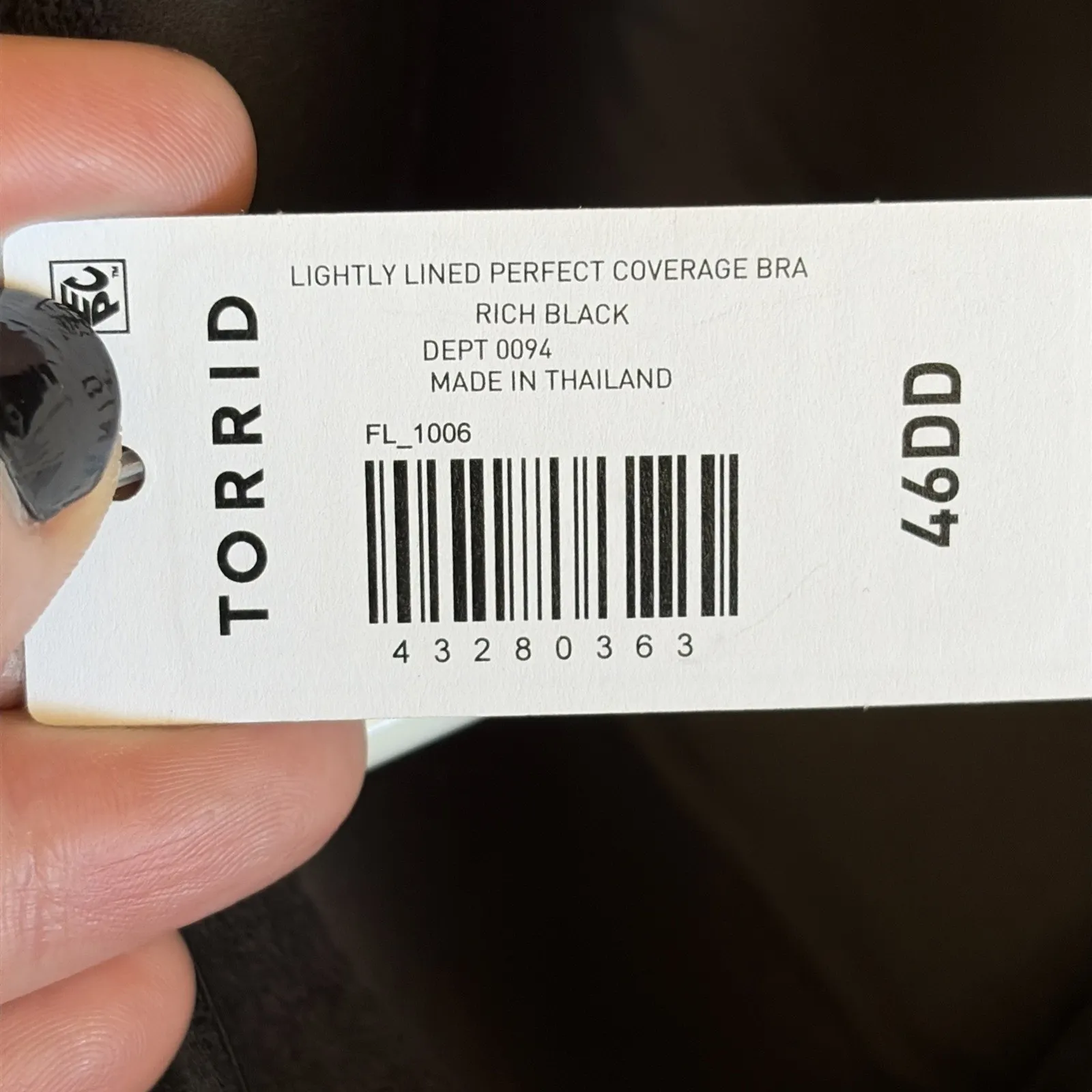 TORRID Rich Black Lightly Lined Perfect‎ Coverage Tshirt Bra 46DD NEW NWT - Image 7