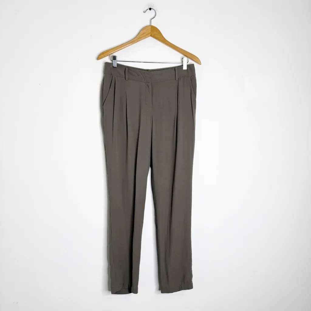 Eileen Fisher 100% Silk Pants Straight Taupe Brown Size Small - Image 3
