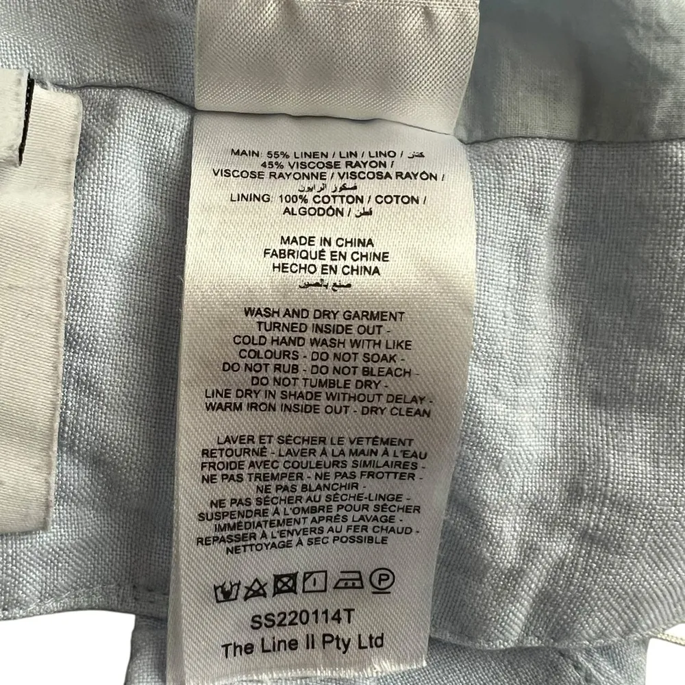 Significant Other Anthro Women’s Elina Open Back Linen Powder Blue Crop Top 2 - Image 11