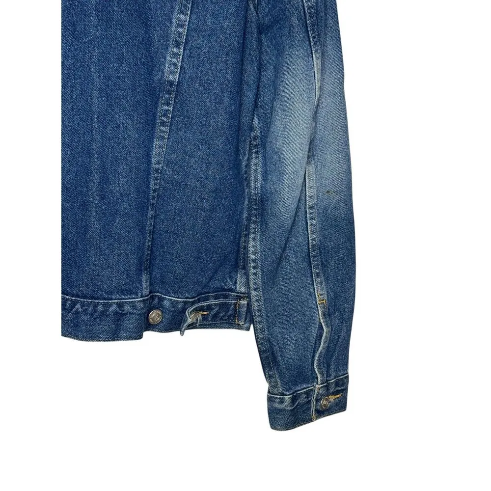 Anne Klein Women's Jacket Trucker Denim Jeans Pocket Flap Button Up Blue Small‎ - Image 8