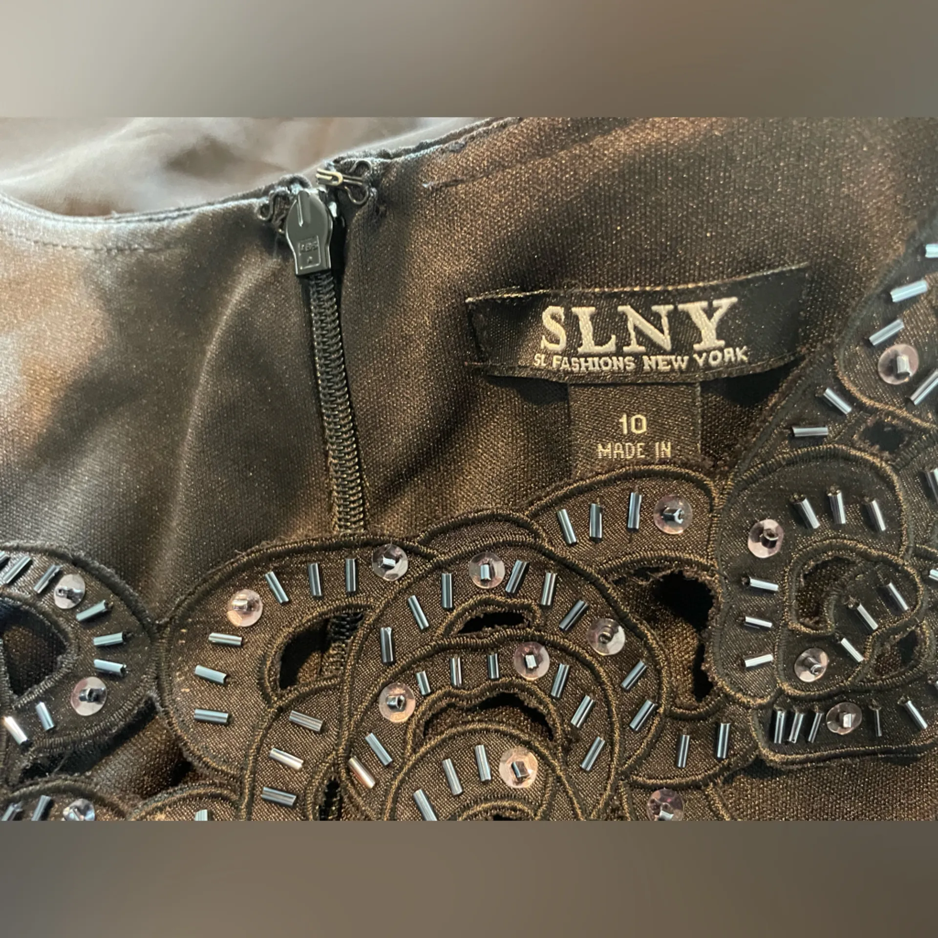 SLNY SL Fashions New York  Black Dress - Size 10 - Image 2