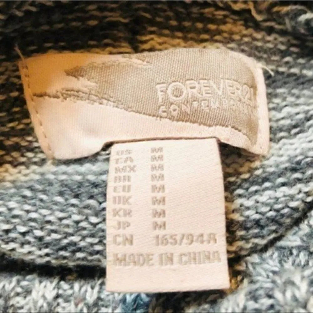 Forever 21 Oversized Marled Cowl Neck Sweater Grey M - Image 6