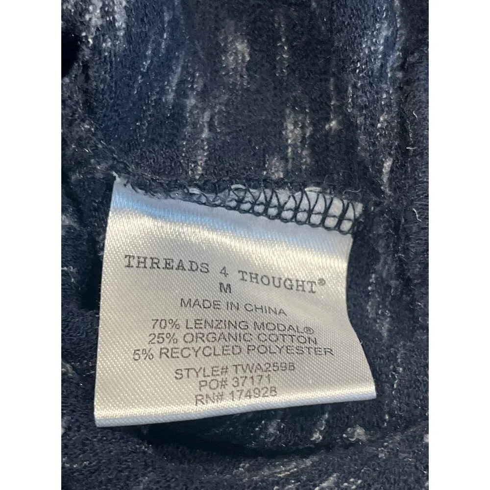 Threads 4 Thought Top Women's Size M Blue/White Fitted Waistband Casual Date - Image 12