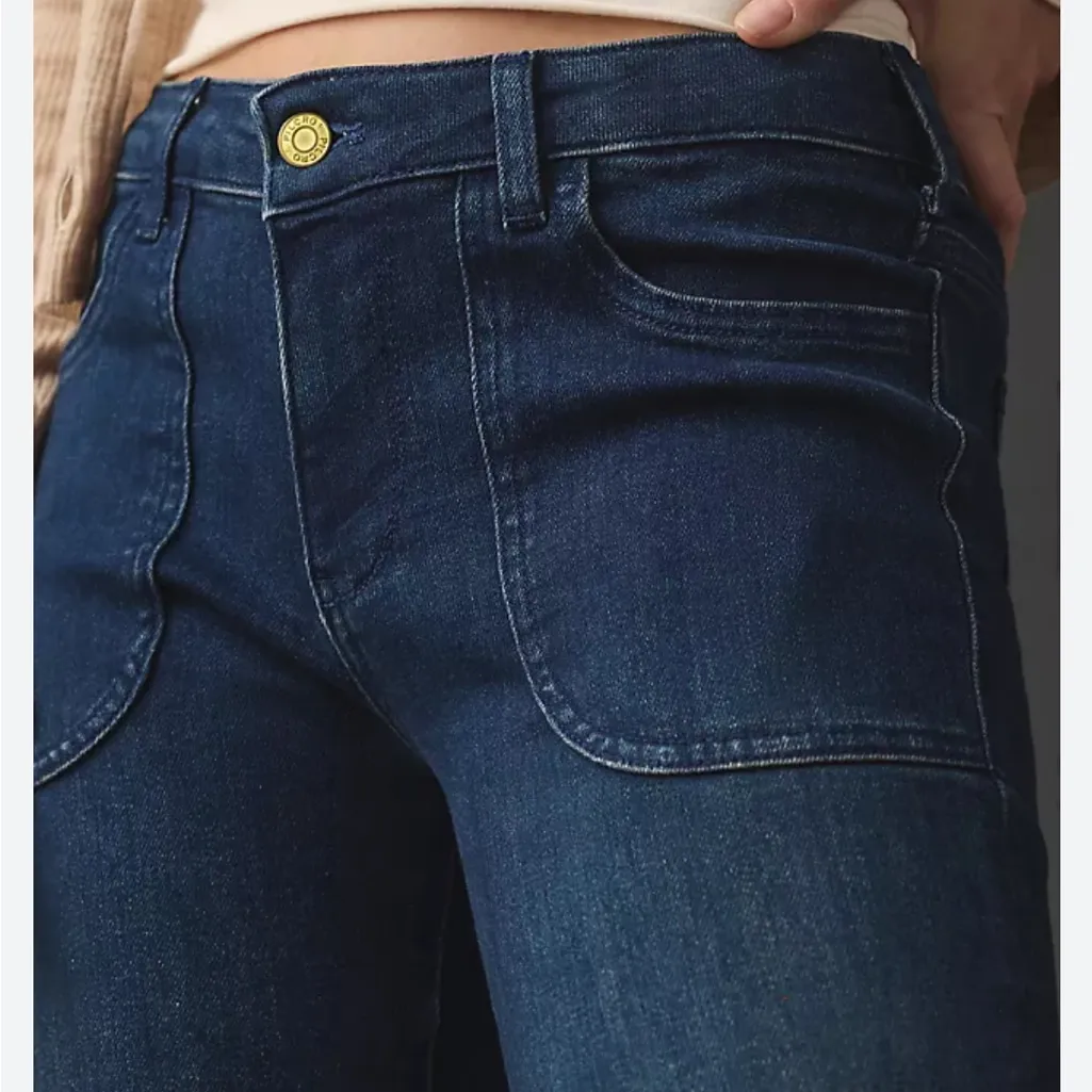 Pilcro The Icon Low-Rise Flare Jeans Anthropologie 28T - Image 3