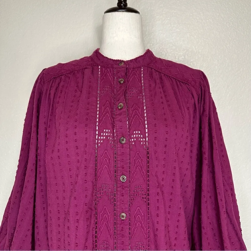 Anthropologie Pilcro Tavi Boho Embroidered Button Down Top - Image 3