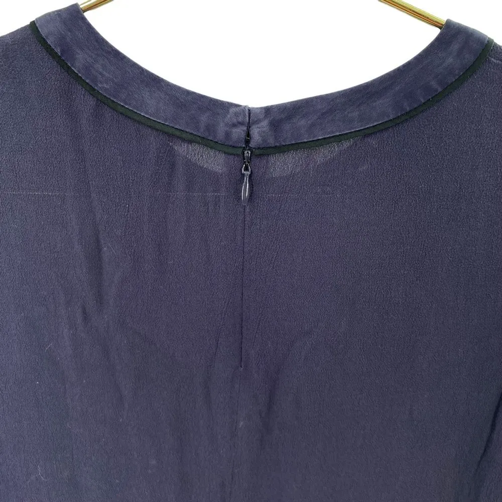 Rebecca Taylor Dark Blue Silk Pocket Tee Shirt Dress‎ Size 4 Silk - Image 4