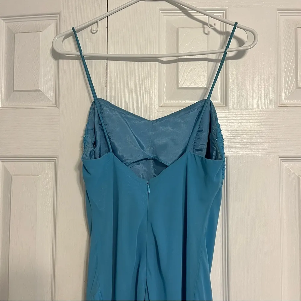 Faviana New York Blue Sparkly Y2K Midi Dress - Image 4