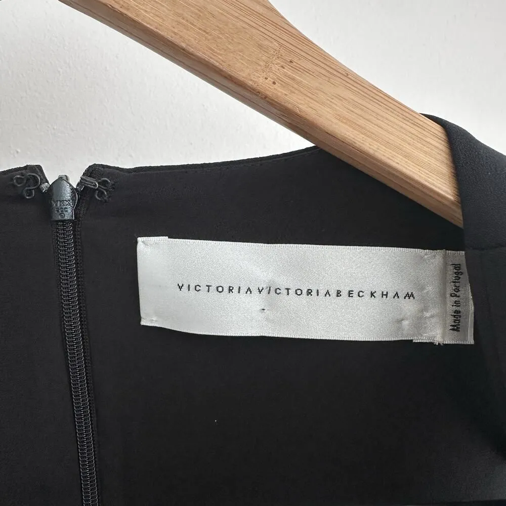 Victoria Beckham Dress 10 US Black Fit Flare Minimal Elegant Quiet Luxury Modest - Image 14