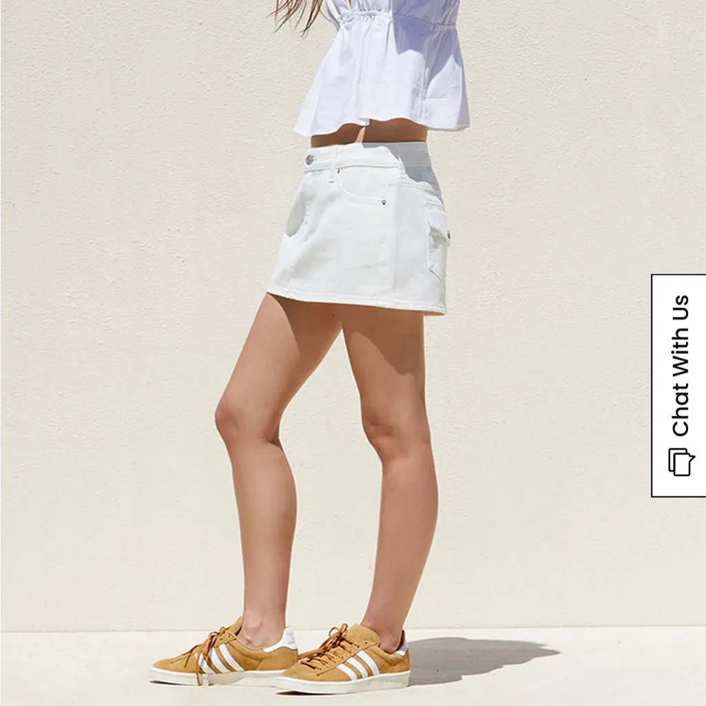 PacSun  Stretch White Low Rise Micro Denim Mini Skirt - Image 3