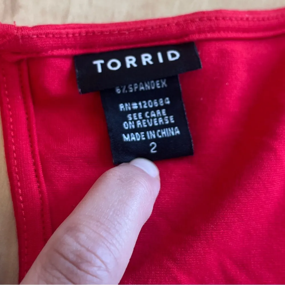 Torrid Square Neck Red Peplum Top 2X - Image 2