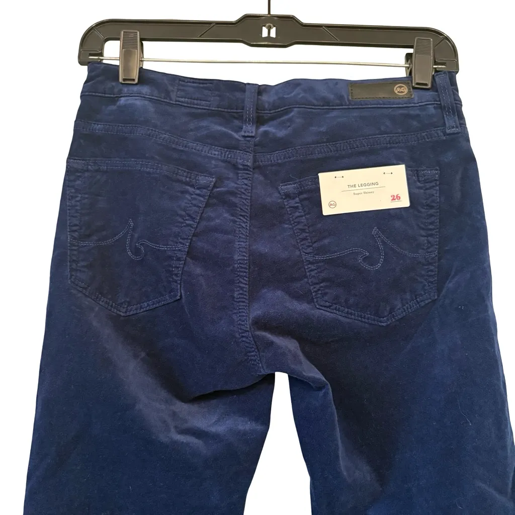 NWT, AG Adriano Goldschmied 'The Legging' Super Skinny Velvet Pants, Sz 26R - Image 11