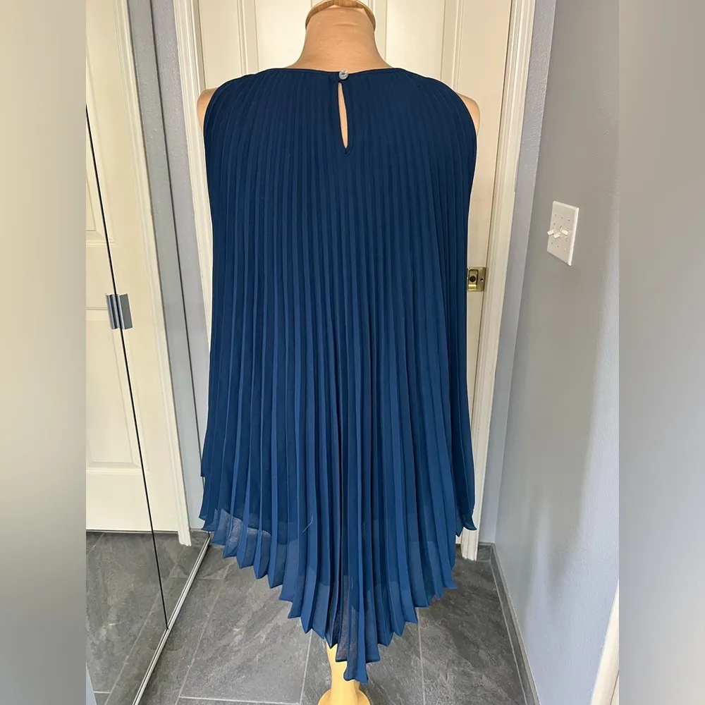 Max Studio Pleated Asymmetric Short Dress Tunic‎ - Image 4