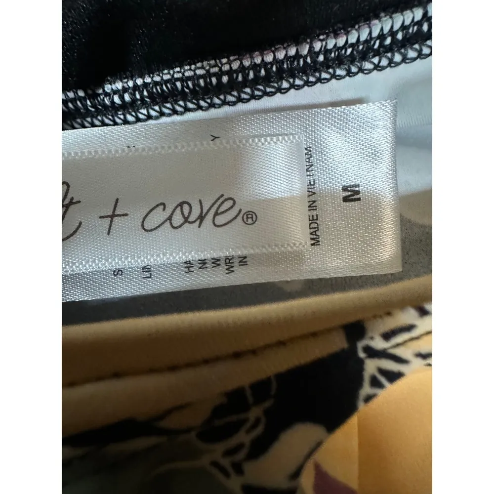 Salt + Cove Junior's Midnight Bloom V Wire Top Tankini Black Size Medium - Image 6