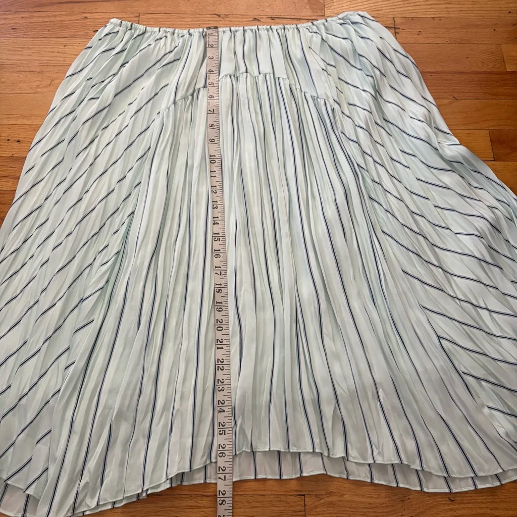 Vince Mint Stripe Pleated Skirt Size XL - Image 4