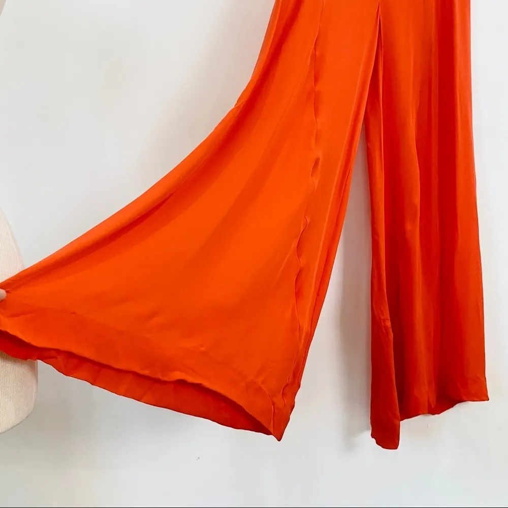 Wayne 100% silk straight leg trousers NEW Red Size 0 - Image 7