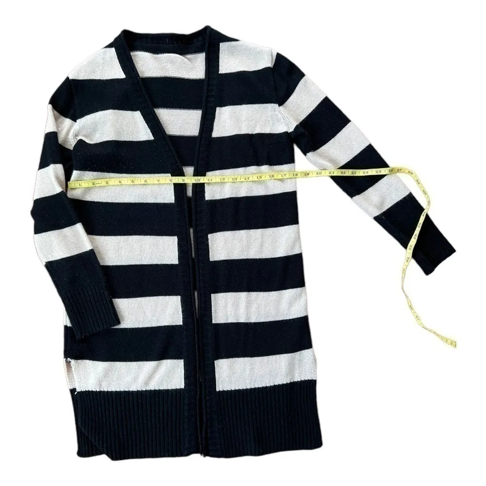 korean Long Sleeve Knitted Striped Cardigan Sweater Womens Size Medium - Image 8