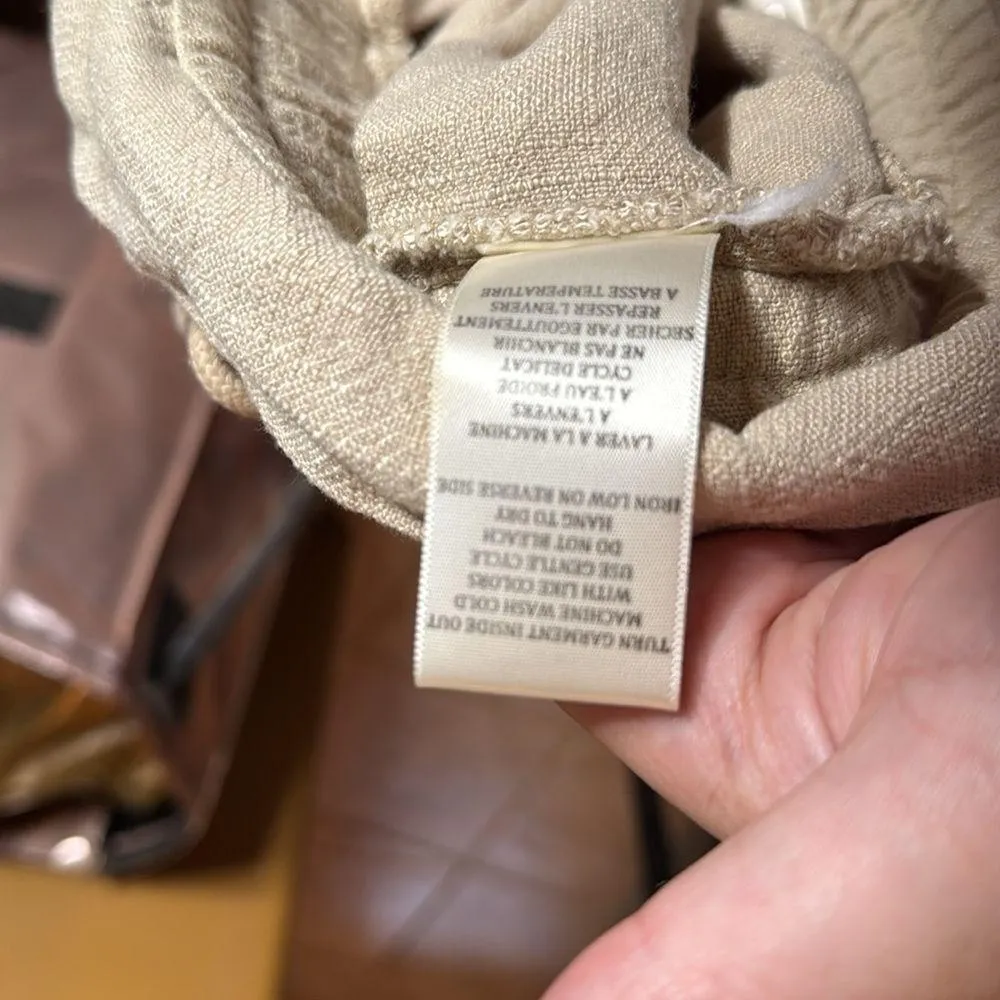 NWOT Blank NYC Cream High Waist Linen Blend Paper Bag Distressed Shorts Sz Small - Image 13