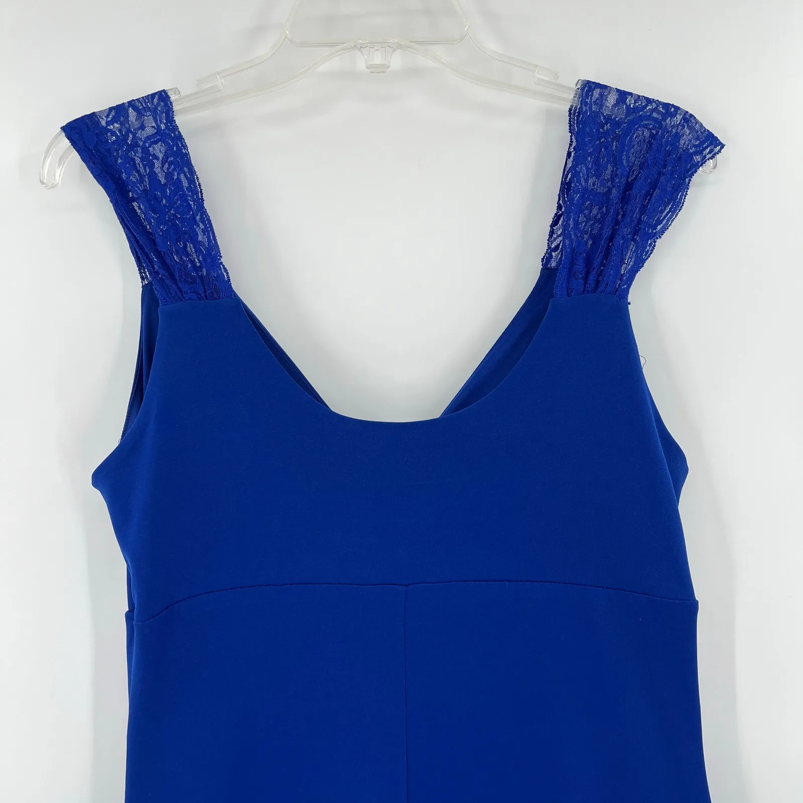 Enfocus Studio Y2K Bandage Dress Sz 8 Lace Holiday Cobalt DateBabydoll Deep V Blue - Image 5