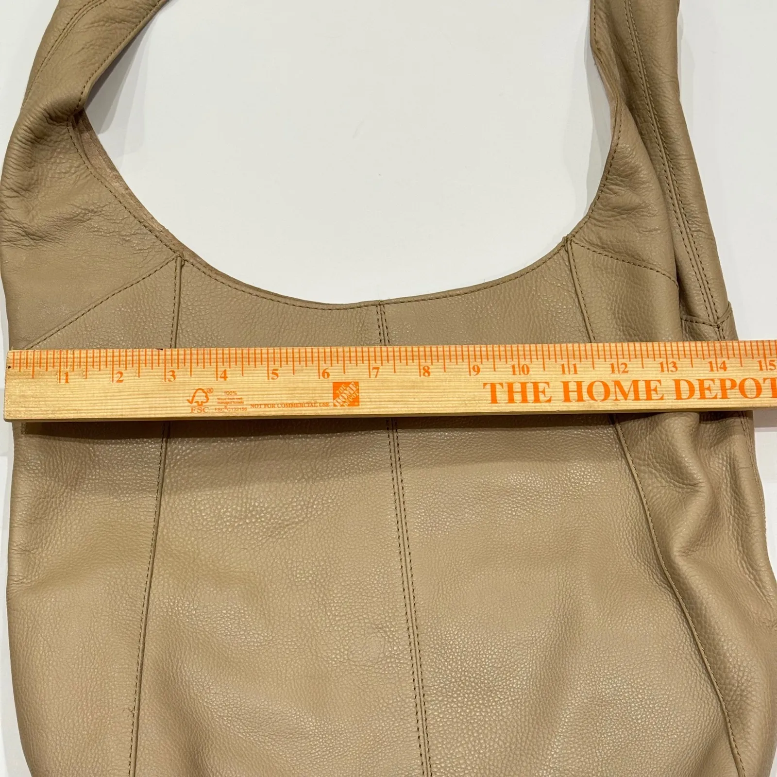 Lucky Brand Leather Hobo Bag Patti Shoulder Bag‎ Beige Everyday Casual Purse - Image 5