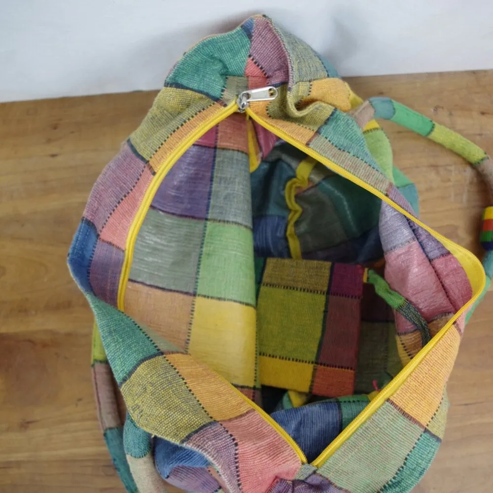 Aruba Colorblock Zip Top Cloth Tote Bag Blue - Image 2