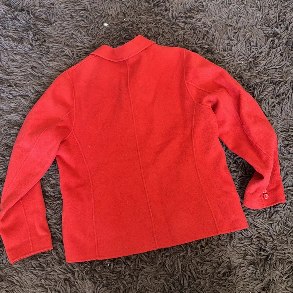 Pendleton Holiday Red Orange Wool Blazer 3-Button Jacket Women’s Size medium - Image 2