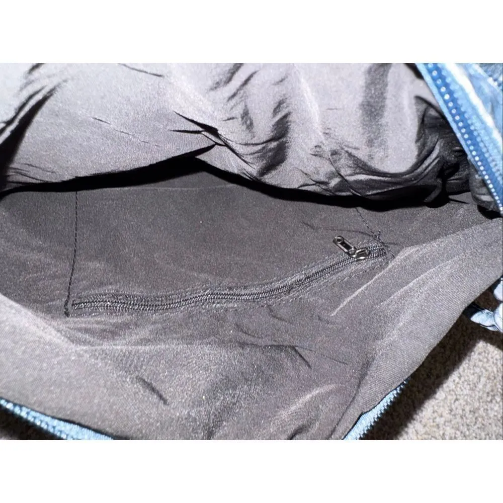 Boho Denim Look Crossbody faux leather bag Blue - Image 4