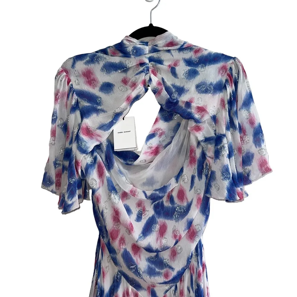 NEW NWT  Namala Asymmetrical Silk Blend Midi Dress In Multi - Image 12