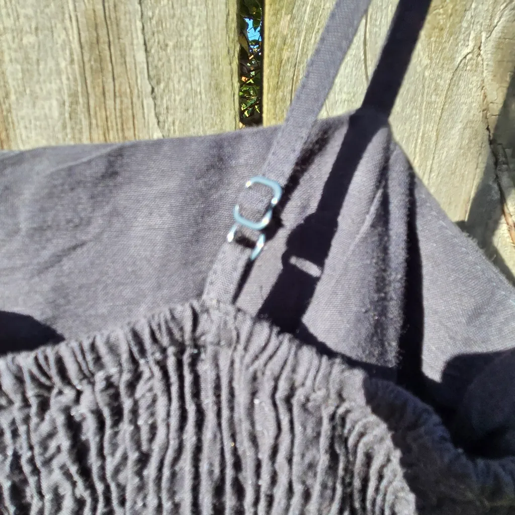 SIM & SAM Navy White Trim Midi Dress  M - Image 8