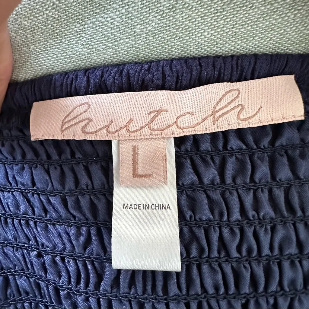 Anthropologie Hutch Navy Blue Reni Blouse Size L - Image 4