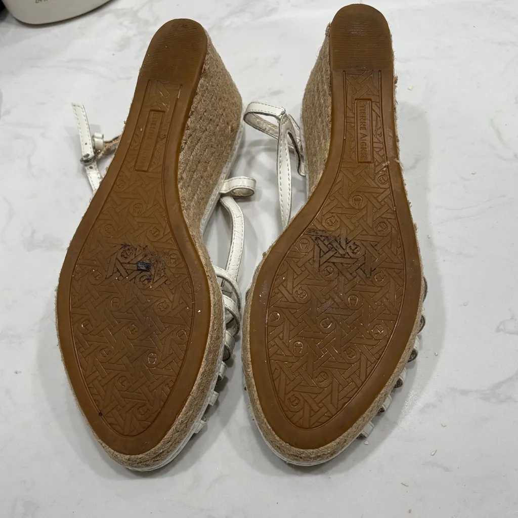 Etienne Aigner Cream Strappy Sandals - Image 4